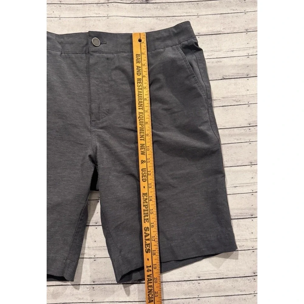 FAHERTY Mens All Day Short Sz 32 Gray Stretch Drawstring Zip Pocket 9